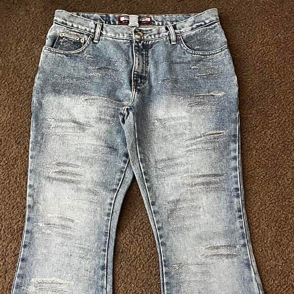 Vintage no excuses glitter animal print flare jeans - Picture 5 of 5